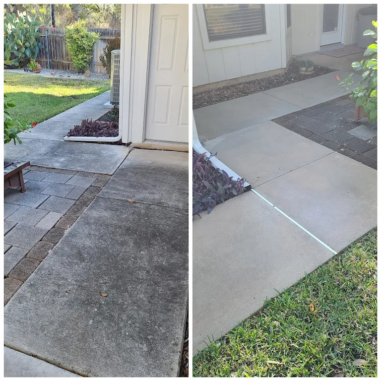 Entryway and patio before and after professional cleaning service